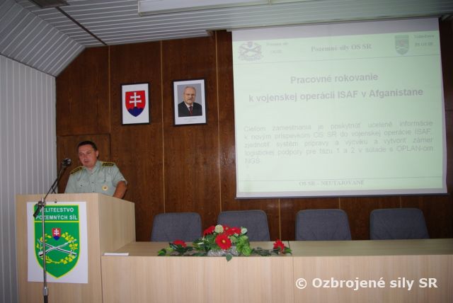 Rokovanie k príprave príslušníkov OS SR do operácie ISAF - Afganistan