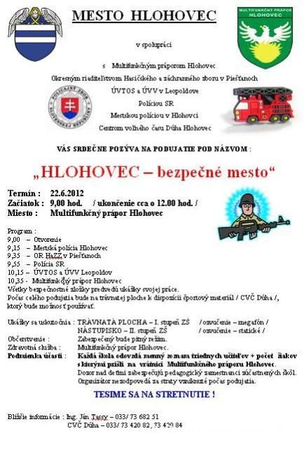 HLOHOVEC – bezpečné mesto