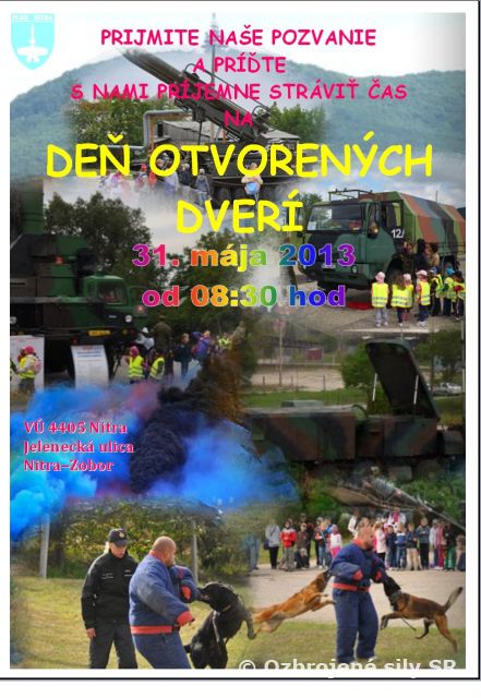 Deň otvorených dverí v plrb Nitra - AVÍZO