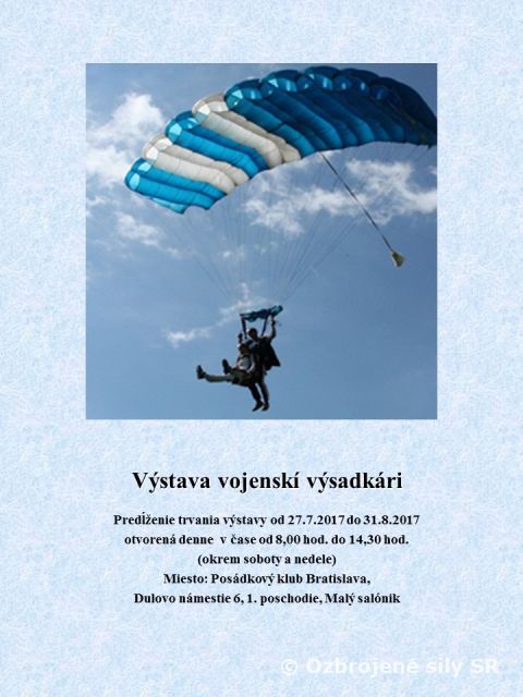 Výstava "Vojenskí výsadkári" - predĺženie