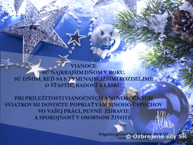 Vianočný pozdrav veliteľa 1. mechanizovanej brigády