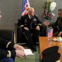 Náčelník generálneho štábu generálporučík Maxim privítal veliteľa Národnej Gardy Indiany generálmajora Umbargera