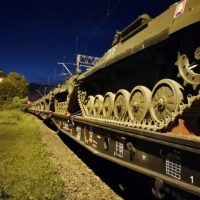 Nočná kontrola vlaku v Suwalki (POL)