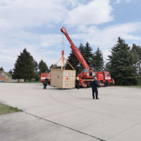 Príprava kontajnera na prekládku