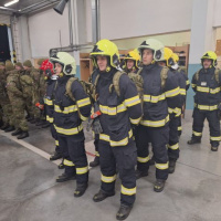 Nácvik zimnej záchrany na letisku v Kuchyni