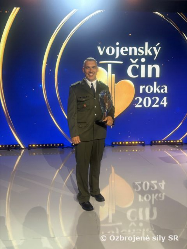 Nadrotmajster Jozef Blaho veliaci poddôstojník 901.žpr ocenený za výnimočný čin pomoci verejnosti