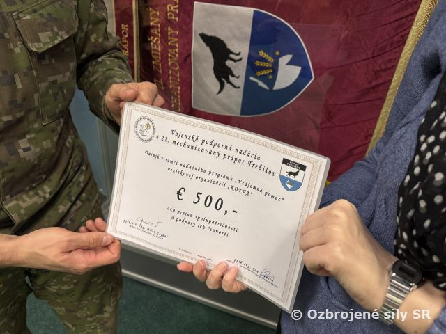 21. mechanizovaný prápor Trebišov podporil detskú psychiatrickú liečebňu a neziskovú organizáciu Kotva pomáhajúcu ženám zažívajúcim násilie.