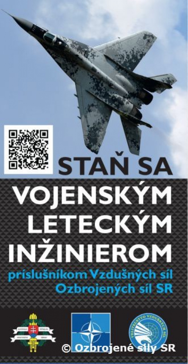 Staň sa vojenským leteckým inžinierom - Informačný leták 