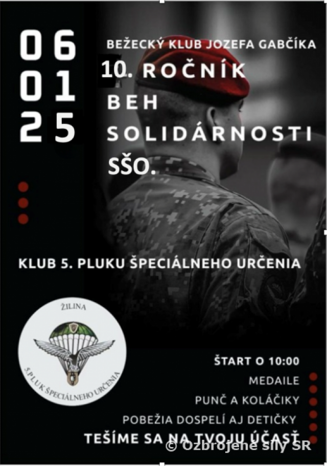 10. ročník Behu Solidárnosti Síl pre špeciálne operácie