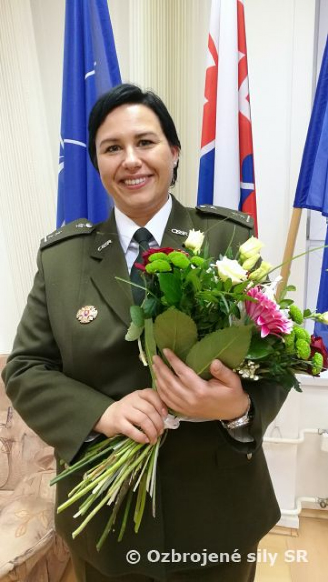 Ocenená profesionálna vojačka veliteľstva brigády bojového zabezpečenia