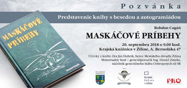 POZVÁNKA: Predstavenie knihy "Maskáčové príbehy"