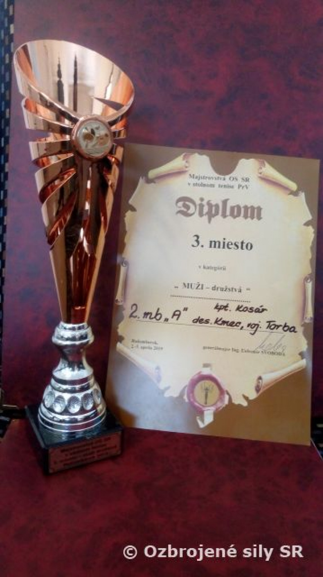 Tretie miesto v Majstrovstvách OS SR v stolnom tenise družstiev patrí druhej mechanizovanej brigáde 