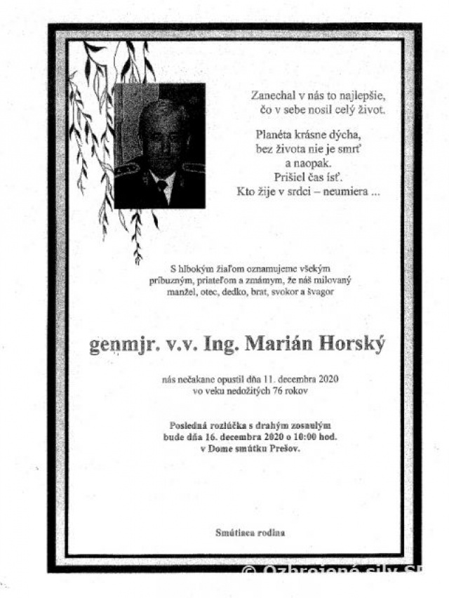 Odišiel generál Horský