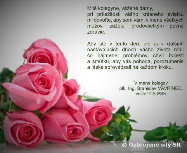 Blahoželanie k Medzinárodnému dňu žien