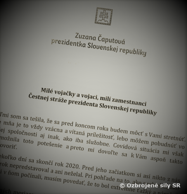 Príhovor prezidentky SR k Čestnej stráži prezidenta SR