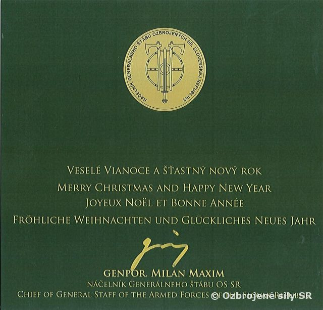 Vianočné prianie náčelníka Generálneho štábu OS SR