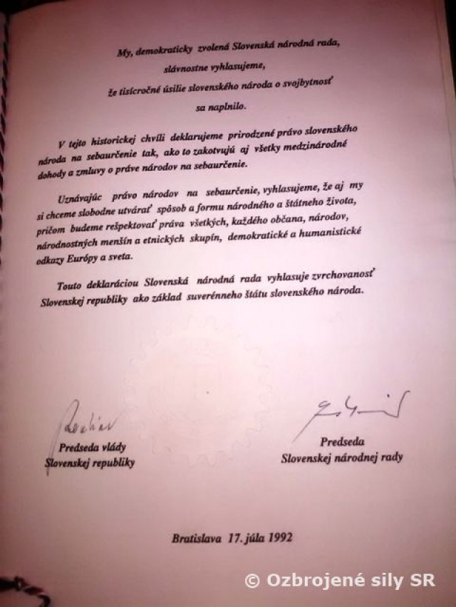 Výročie prijatia Deklarácie o zvrchovanosti Slovenskej republiky