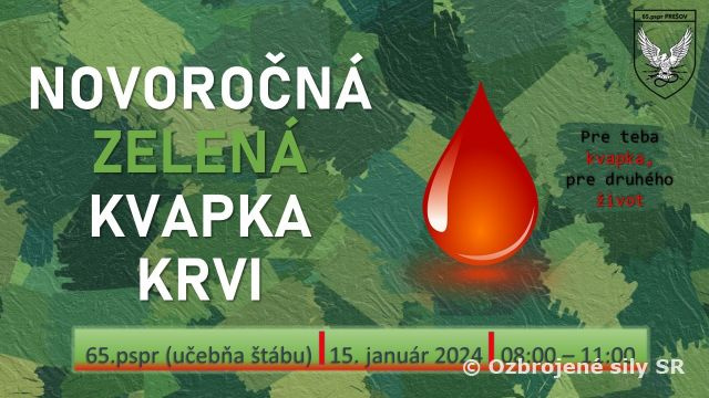 Novoročná zelená kvapka krvi