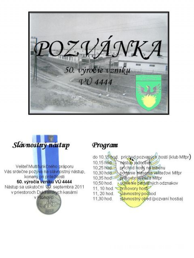 Slávnostný nástup k 50. výročiu vzniku VÚ 4444