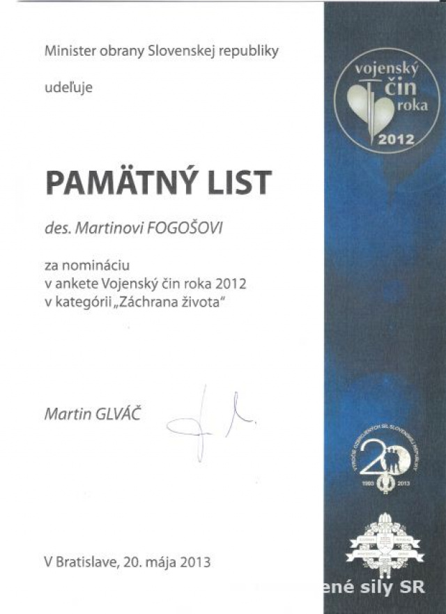 Vojenský čin roka 2013