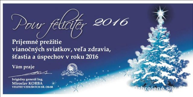 Vianočné prianie veliteľa vzdušných síl