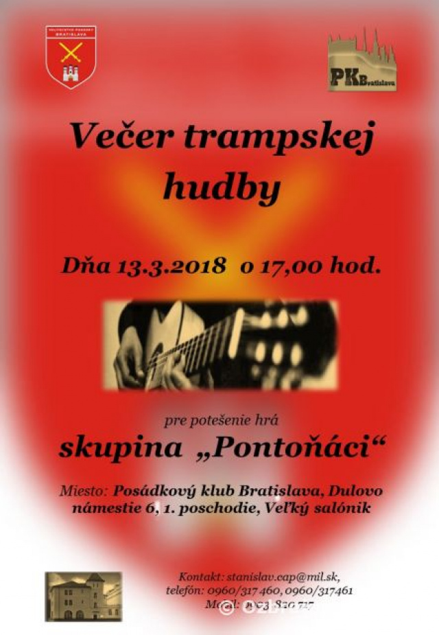 Pozvánka na koncert skupiny Pontoňáci