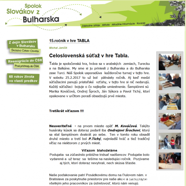 15. ročník turnaja v hre Tabla