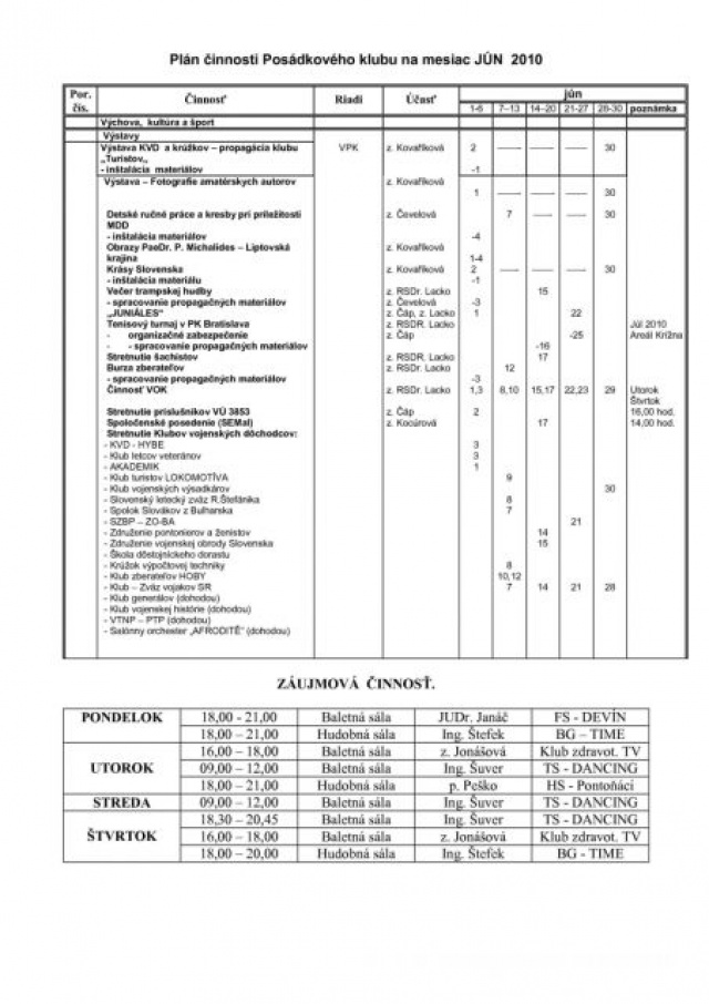 Posádkový klub_akcie_JÚN_2010