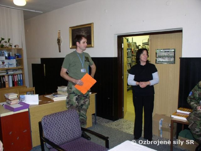 Najlepší čitateľ Vojenskej osvetovej knižnice za výcvikový rok 2008