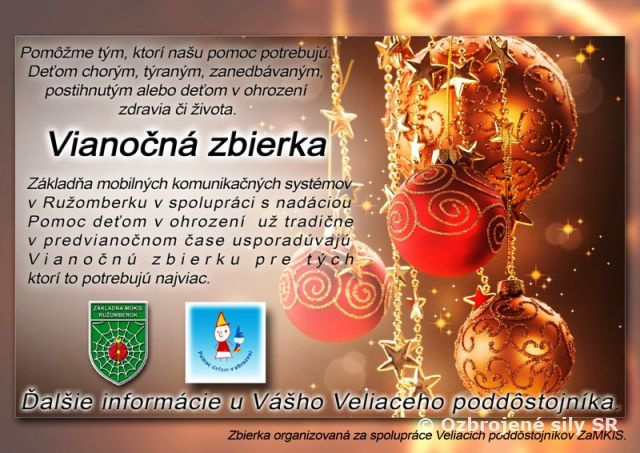 Vianočná zbierka príslušníkov Základne mobilných KIS
