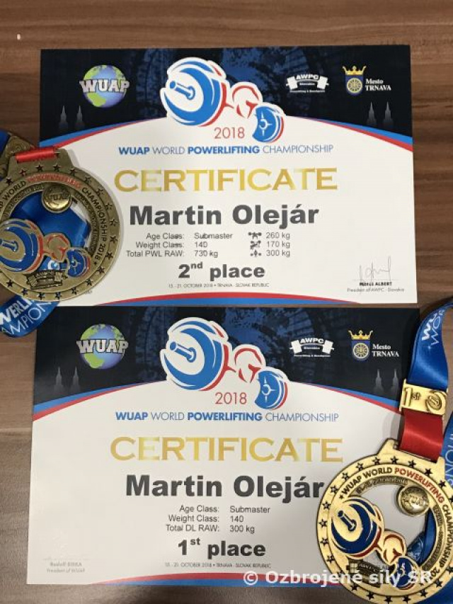 Zlatý aj strieborný KIS-ák na Majstrovstvách sveta Wuap World Powerlifting Championship 2018 