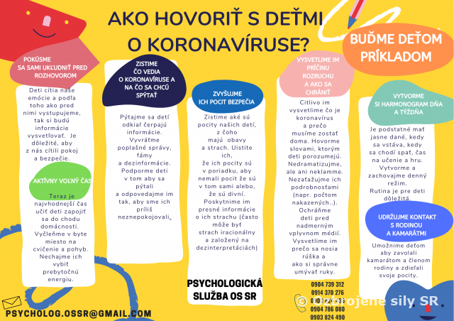 Ako hovoriť s deťmi o koronavíruse? – nový článok psychologickej edukačno-informačnej kampane